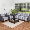 Kuber Industries Set of 10 Net Anti-Skid Sofa Cover 5-Seater Floral Print Black & Grey