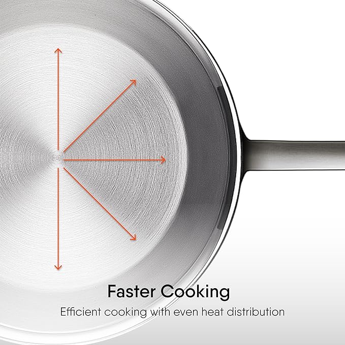 Stahl Artisan Triply Stainless Steel Mikro Frypan, Mini Frying Pan, 1 Omelette Pan | Induction & Gas Stove Compatible | 240 Ml | 12 Cm