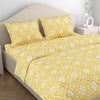 Haus & kinder Cotton Queen Size Bedsheet for Double Bed (90 X 100 Inches) with 2 Pillow Covers | 186 TC | Beige & White