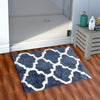 Aerohaven Glorious Super Soft Microfiber Abstract Moroccan Designer Anti Slip Bathmat Blue Colour