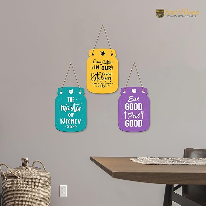 Artvibes Eat Good Feel Good Wall Hanger for Home Decor | Decoration Wooden Hanging Items | Quotes Decor Items