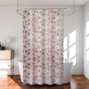 Kuber Industries Shower Curtain Bathroom Shower Curtain 8 Rings Curtain Multi Dot Orange
