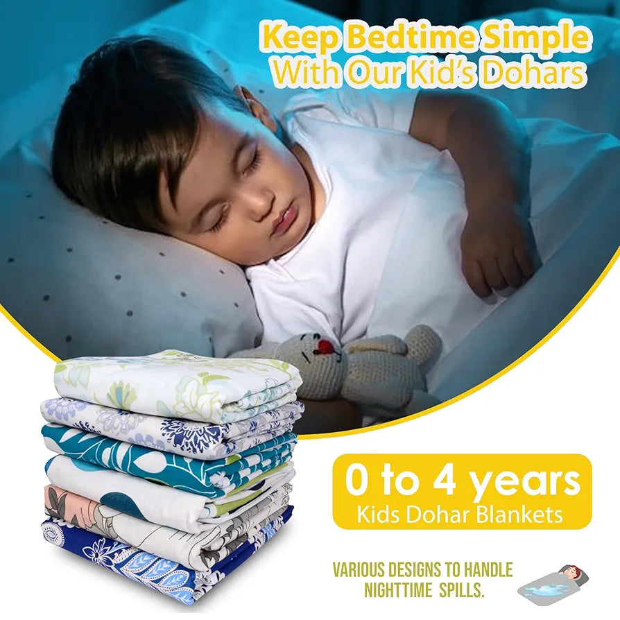 Divine Casa Floret 100% Cotton Single Kids Dohar 120 GSM Soft & Lightweight Throw Blanket Colour Daffodil Yellow