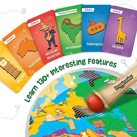 Imagimake Mapology Hidden Quest World Map Board Games for Kids Educational Toys