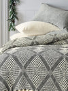 Sashaa World Unique Geometric Throw Bedcover Colour Black/ Grey