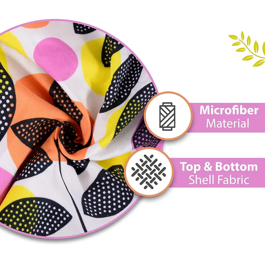 Divine Casa 120 GSM Microfiber Single Dohar Soft & Lightweight Throw Blanket Tropical Leaf Pattern Colour Orange & Yellow