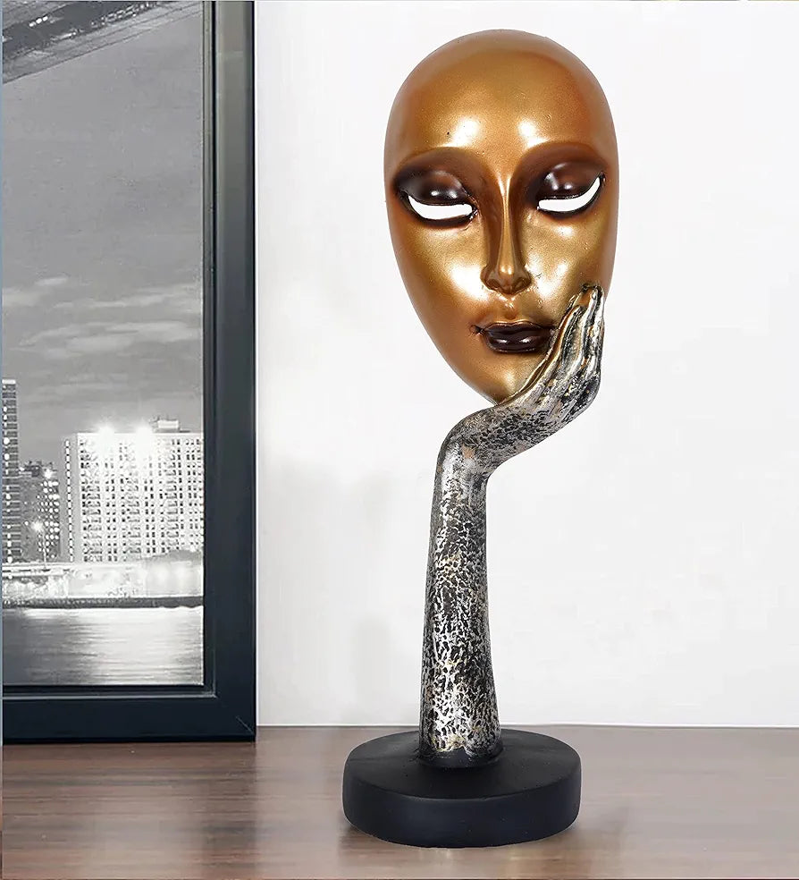 Zart Presents New Lady Face Golden Showpiece