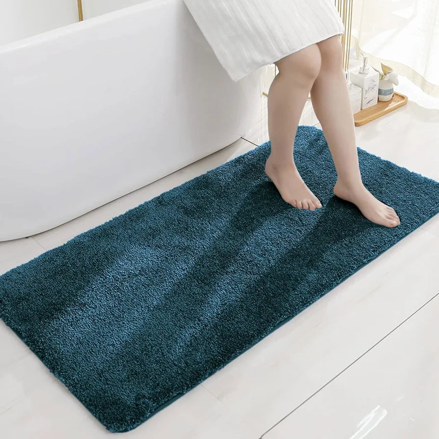 Luxe Home International Microfibre Bath Mat Super Soft Anti Skid Newman Rectangular Mats For Bathroom Colour Teal
