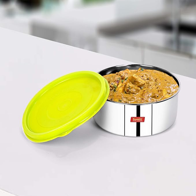 Sumeet Stainless Steel Airtight & Leak Proof Food Storage Containers Set of 1 Pc - 375 ml