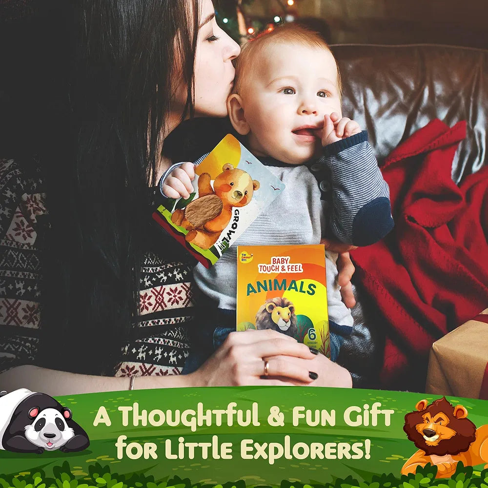 The Curious Bees - Animals Touch & Feel Sensory Cards | 12 Animals & 6 Textures to Enhance Sensory, Cognitive, Spatial & Hand Eye Co-Ordination Skill Development