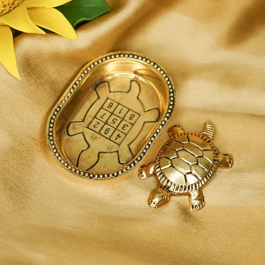 Ekhasa Pure Brass Tortoise Vastu with Brass Plate EKIDBR-02TOP2-GL