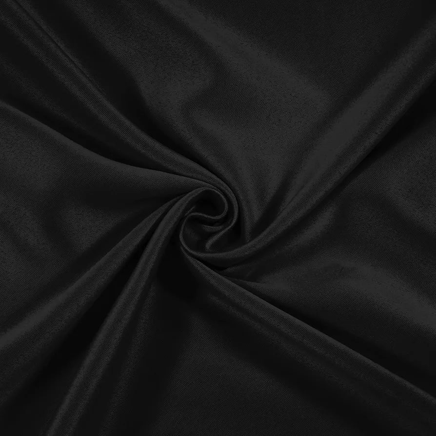 Cloth Fusion Plain Blackout Window Curtains 5 Feet Long Set of 2 Black Colour