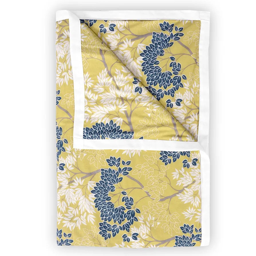 Divine Casa 100% Cotton Single Bed Dohar Ultra-Soft AC Blanket Lightweight & Reversible Summer Quilt Colour Lemon Drop Yellow