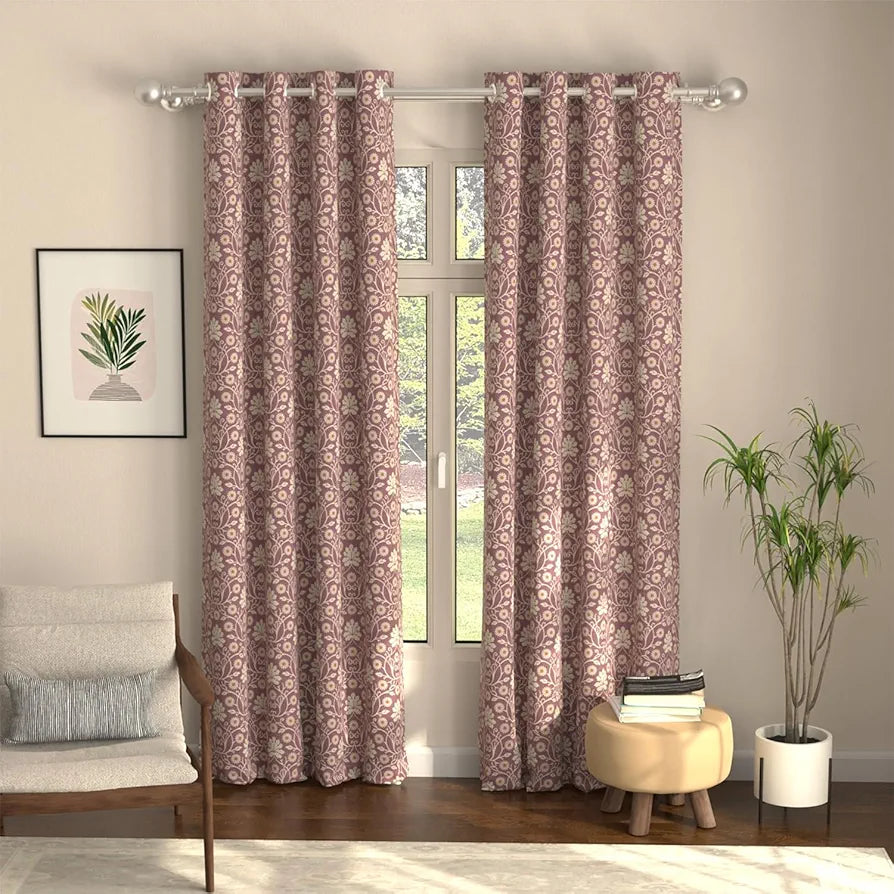 Urban Space Digital Printed Blackout Curtains for Door Bedroom Room Darkening Blackout Kids Decorative Curtains Mystic Wine