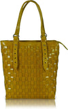 Leather Handmade Women's Tote Bag | Yellow Color