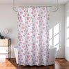 Kuber Industries Shower Curtain Bathroom Shower Curtain 8 Rings Curtain Brown Gulab Blury Transparent