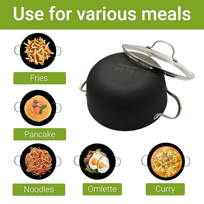 Femora Preseasoned Cast Iron 24 Cm Casserole Handi With Lid