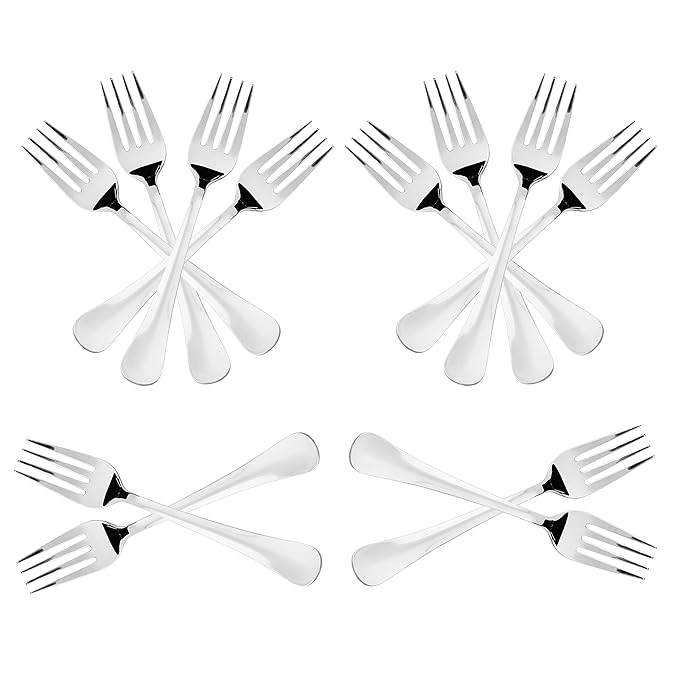 Sumeet Stainless Steel Baby/Medium Forks Set of 12 Pc – 15.5cm L 1.6mm Thick