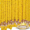 Artificial Marigold Flowers For Decoration Garland With Bell 5 Feet Long 5 Pcs With 1 Diya 5 Centimeters Yellow-Bell