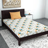 Divine Casa 144 TC Cotton Bedsheet for Single Bed with 1 Pillow Cover Colour Teal Mustard
