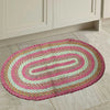 The Home Talk Oval Shape Handmade Cotton Carpets Braided Area Rugs Bedroom Pink