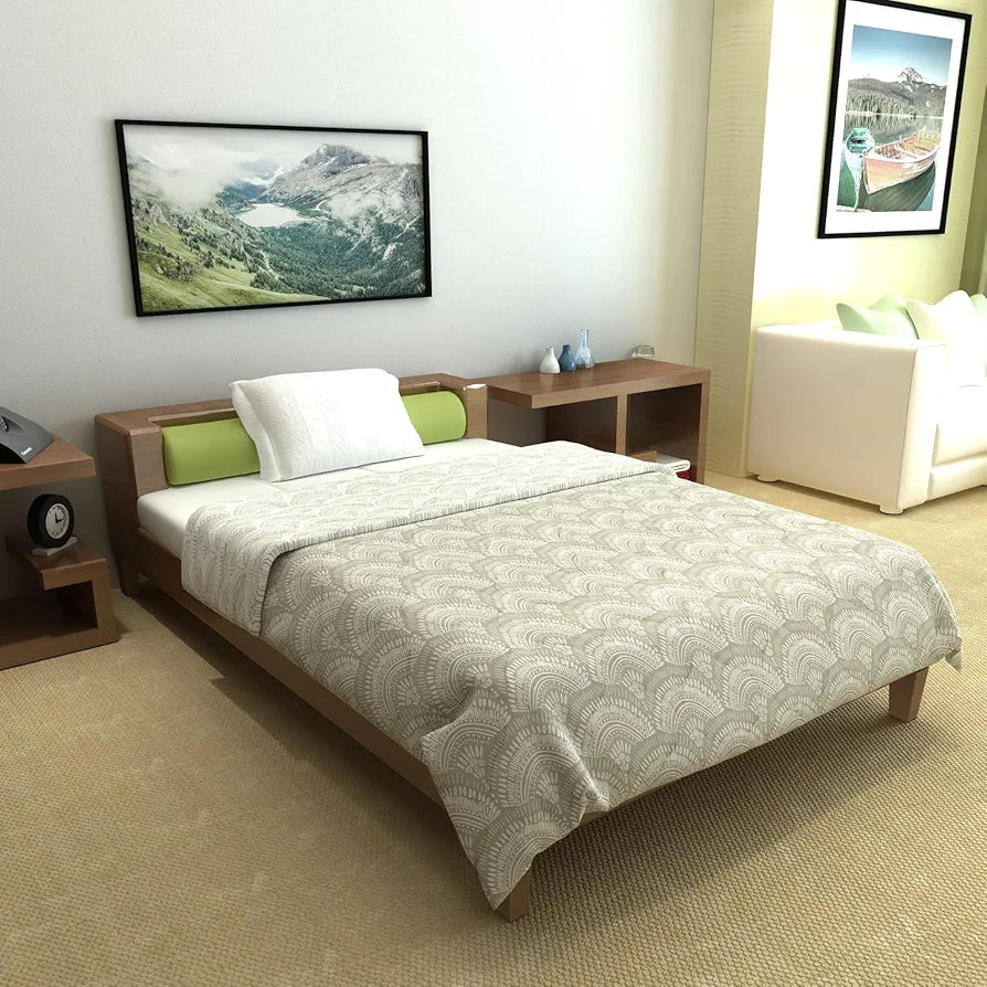 Divine Casa 120 GSM Microfiber Single Bed Comforter Soft & Lightweight Reversible AC Blanket Colour Wheat