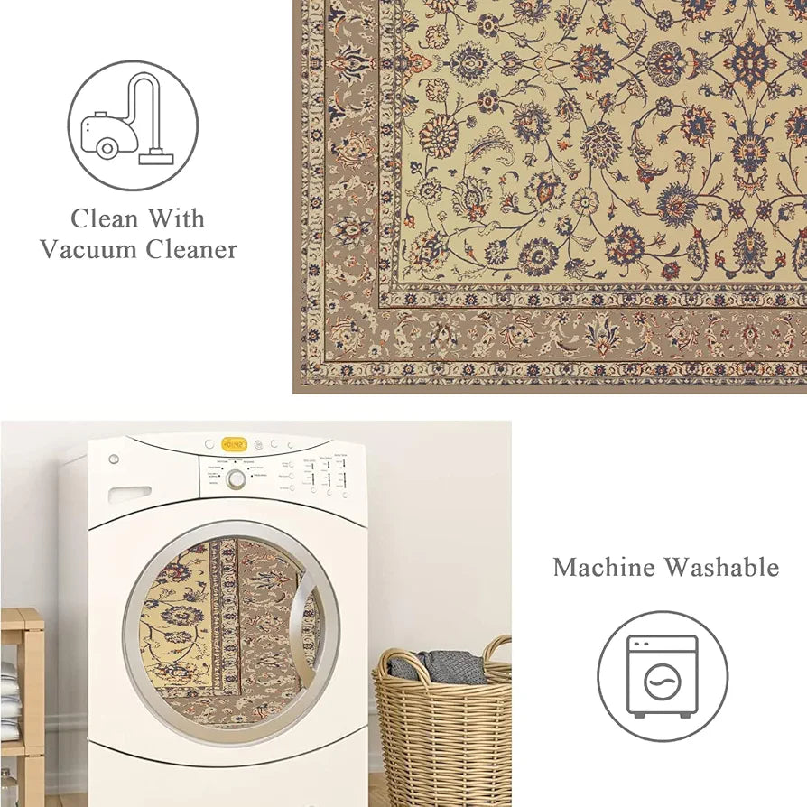 Ishro Home Premium Carpet For Hall, Bedroom, Living Room Pattern Mahal