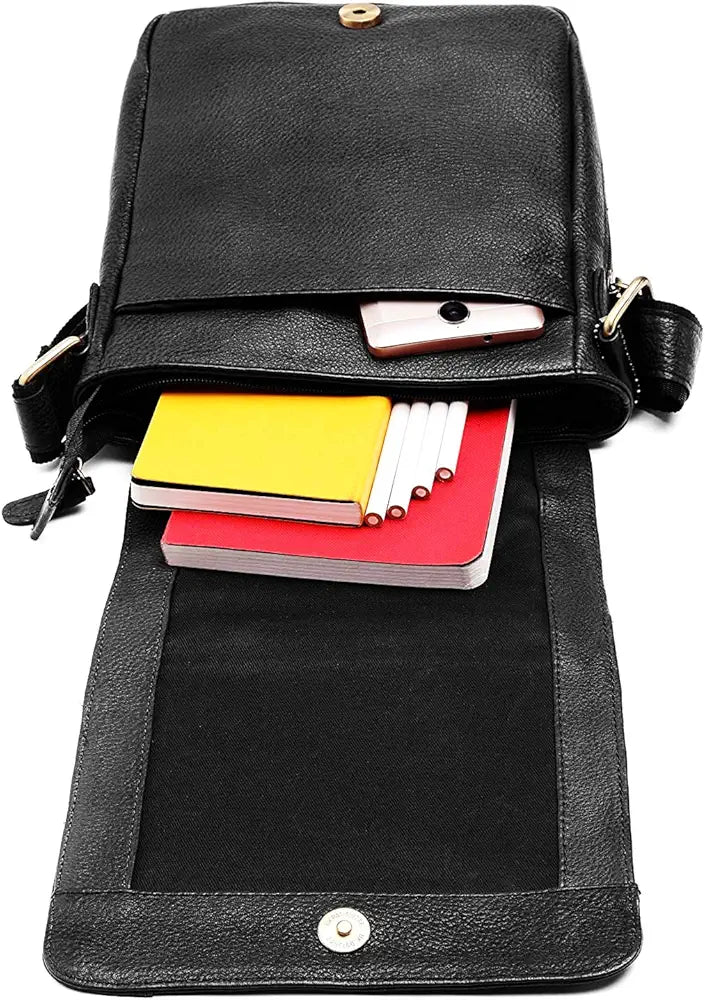 WildHorn Leather 8.5 inch Sling Messenger Bag for Men I Multipurpose Crossbody Bag I Travel Bag with Adjustable Strap I DIMENSION: L- 8.5inch H- 10.5inch W- 3inch