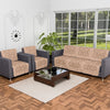 Kuber Industries Set of 10 Net Anti-Skid Sofa Cover 5-Seater Self Net Hawaii Camel Brown