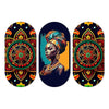 Artvibes African Lady and Mandala Pattern Wooden Wall Hanger for Home | Artworks | Set of 3
