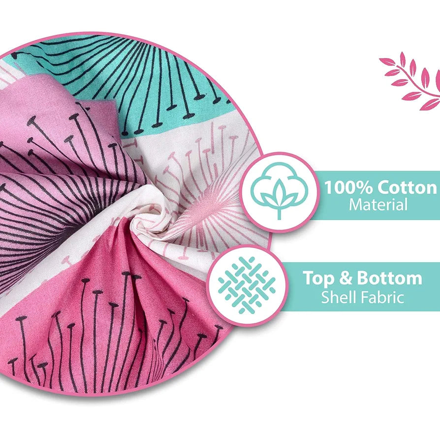 Divine Casa 100% Cotton Single Bed Dohar Lightweight & Soft AC Blanket Reversible Summer Quilt Colour Rose Pink