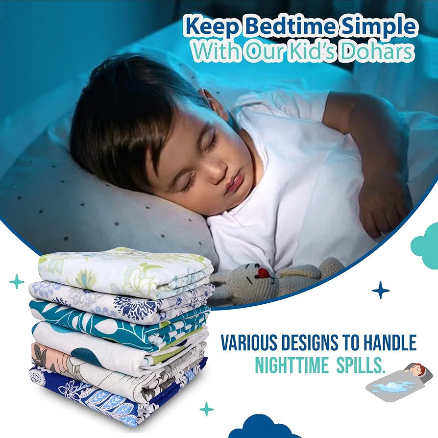 Divine Casa 120 GSM Microfiber Single Kids Dohar Soft & Lightweight Throw Blanket Chevron Pattern Colour Aqua Chevron