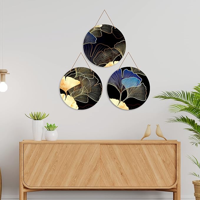 Artvibes Flower Art Wooden Wall Hanger for Room Decor