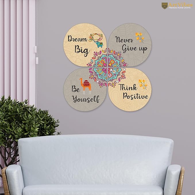 Artvibes Dream Big Quotes Wooden Wall Hanging for Home Decor | Modern Artworks Wall Decor Items