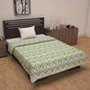 Divine Casa Floret 100% Cotton Single Dohar 120 GSM Soft & Lightweight Throw Blanket Colour Palm Green