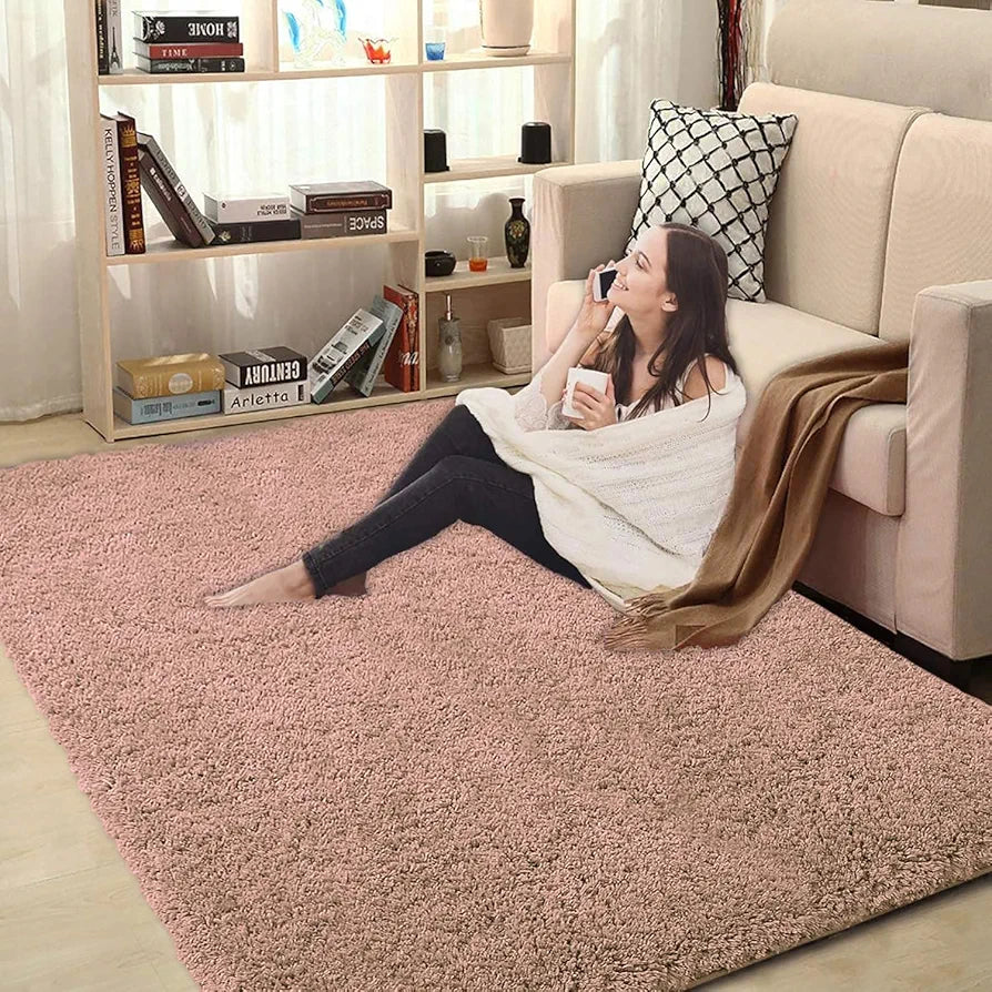 Luxe Home International Carpet Super Soft Anti Slip Vegas Rectangular Rugs 3X5 Feet Colour Peach