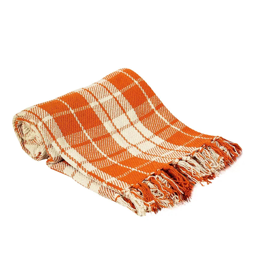 Sashaa World Plaid Blanket Throw Colour Red