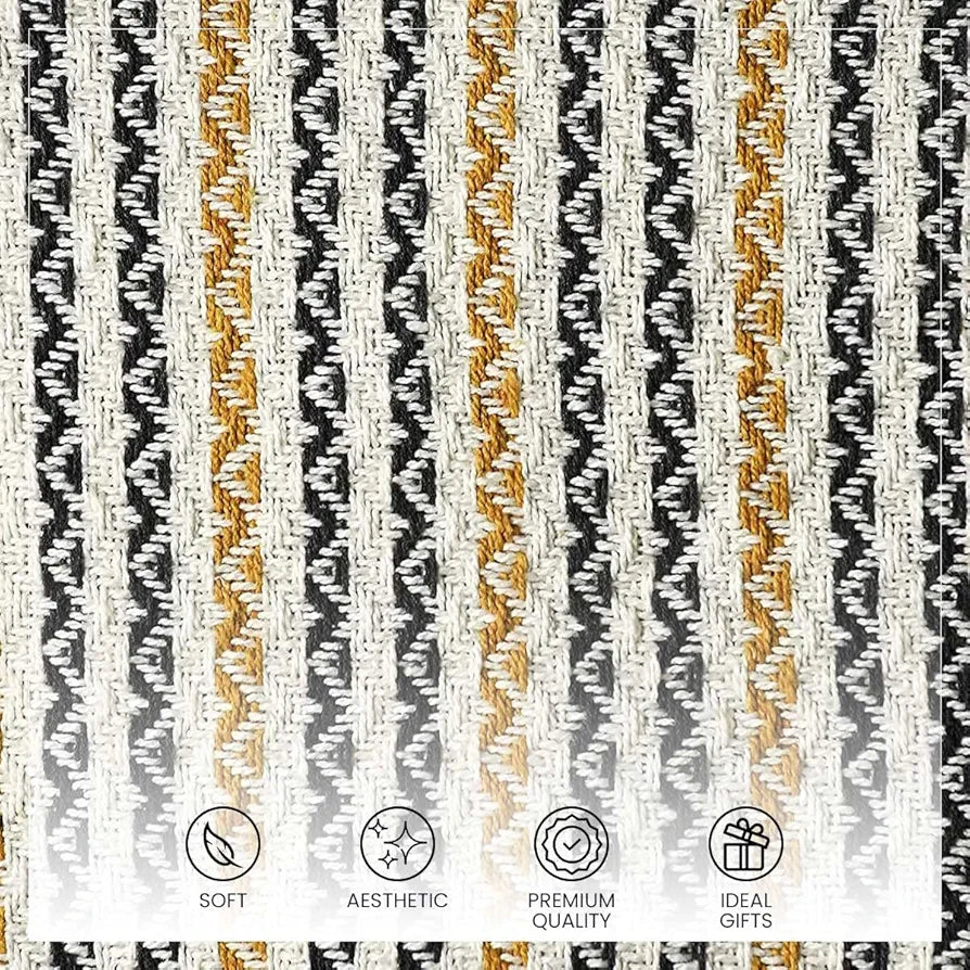 Sashaa World Striped Super Soft & Breathable Throw Blanket Colour Multi Striped