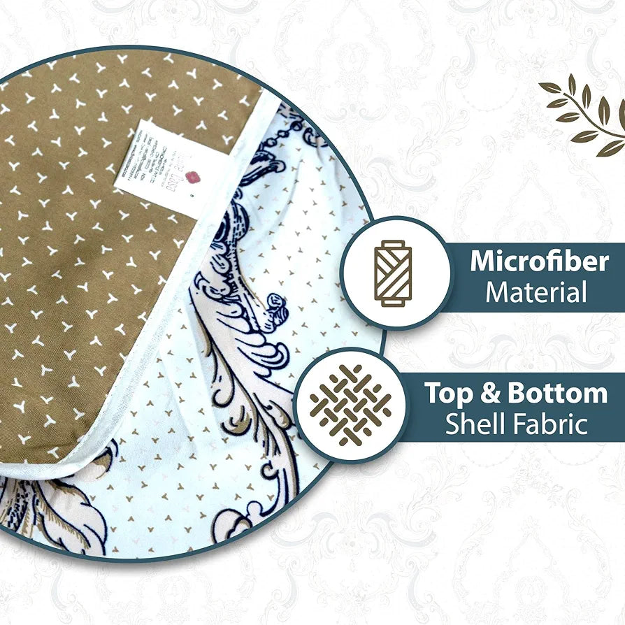 Divine Casa 120 GSM Super Soft Brushed Microfiber Lightweight Jaipuri Print Rajai Single Bed Reversible AC Blankets for Winter TC - 120 Colour Lead Gray