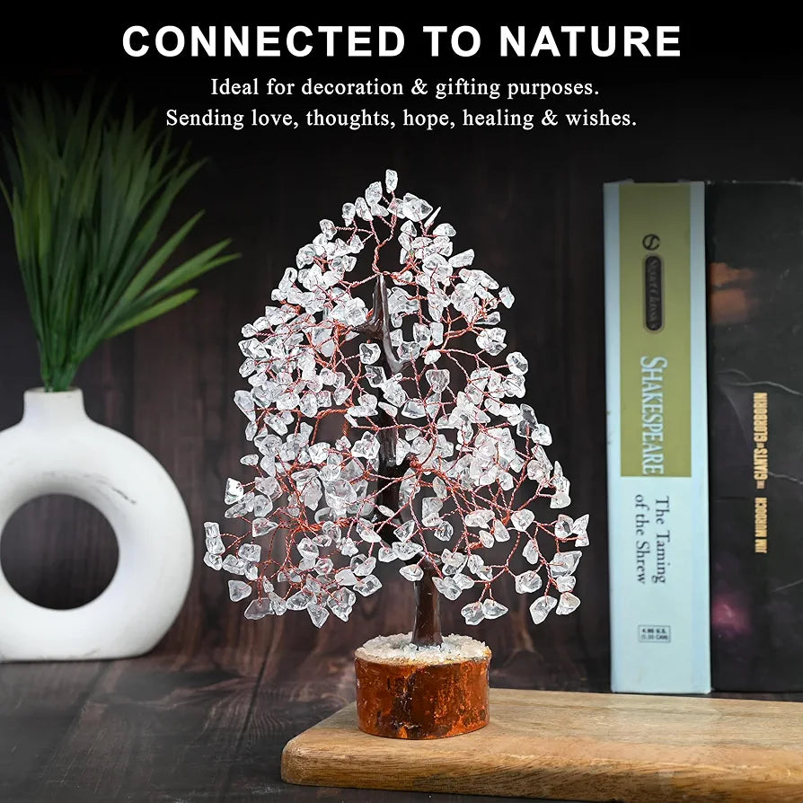 HindCraft Clear Quartz Crystal Tree Copper Wire 10-12 inch
