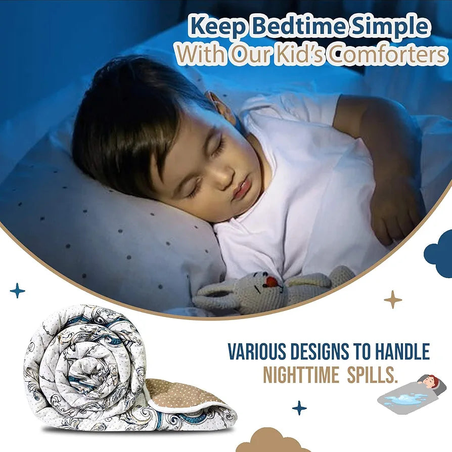 Divine Casa 120 GSM Microfiber Reversible Kids Single Bed Comforter Ultra-Soft Toddler Blanket Colour Royal Paisley