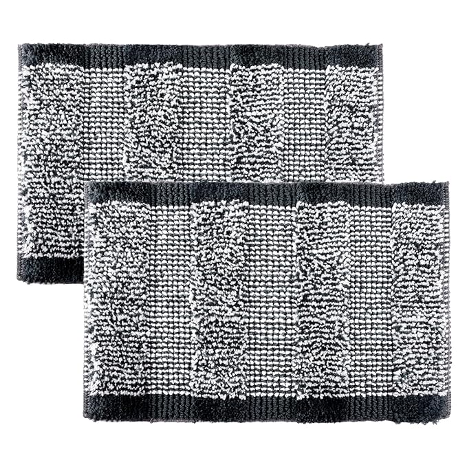 Kuber Industries White Cut Loop Microfiber Entrance Mat Gray Colour