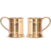 Indian Art Villa Pure Copper Tankard Shaped Mirror Line Design Moscow Mule Beer Mug Cup Volume | 600 ml (pack of 2)
