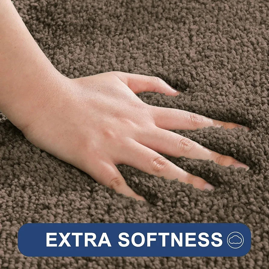Luxe Home International Microfibre Rectangular Bath Mat Super Soft Anti Skid Newman Mats For Bathroom Colour Chocolate