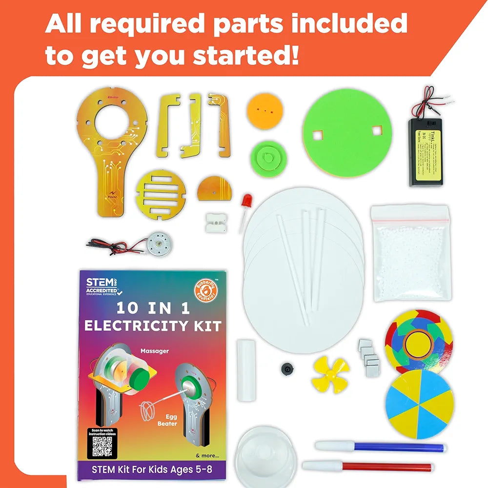 Butterfly EduFields 10in1 Ultimate Electricity Kit | Science Project Kit | Stem Toys for Kids Age 5-8 Years Boys Girls | Best Birthday Gift Idea