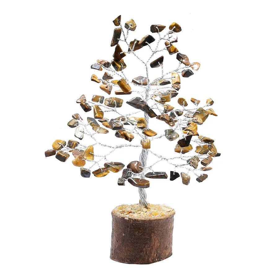 Crocon Tiger Eye Gemstone Money Tree Feng Shui Bonsai