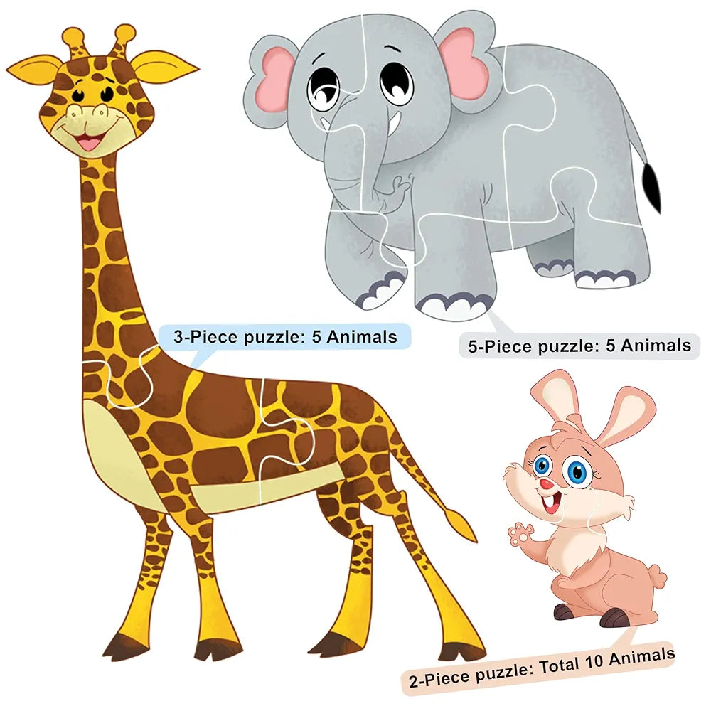The Book Tree Animal Puzzle for Kids - 60 Piece Animals Jigsaw & Toddler Puzzles with 1 Board Book,Educational Toy for Cognitive Development | Fine-Motor Skills | Age 2+ by Majestic Book Club