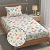 Fresh From Loom Hypoallergenic Floral Print 240 TC Microfiber Single Bed Bedsheet with 1 Pillow Covers Pastel-Cream