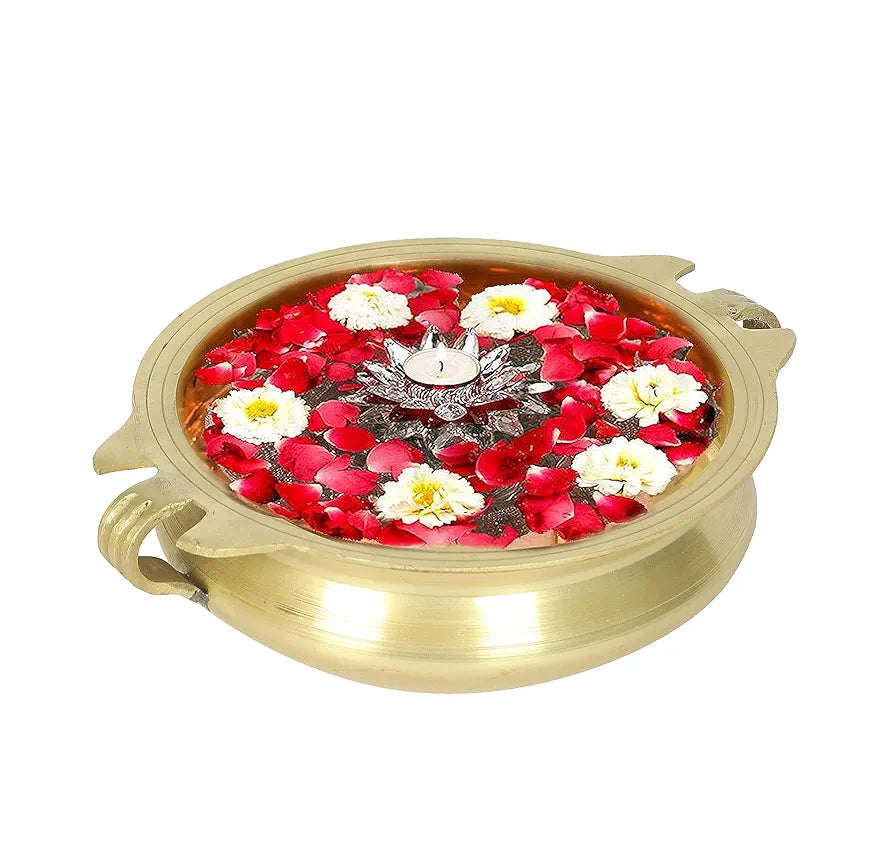 Two Moustaches Brass Urli Traditional Bowl Showpiece