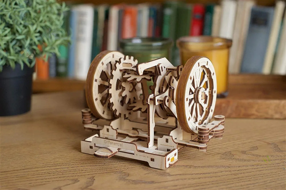 UGEARS STEM Differential Model Kit - Creative Wooden Model Kits for Adults, Teens and Children - DIY Mechanical Science Kit for Self Assembly - Unique Educational and Engineering 3D Puzzles with App